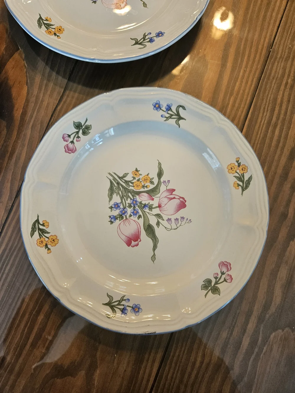 Floral Butterfly China Plate Set – 1 Large 12
